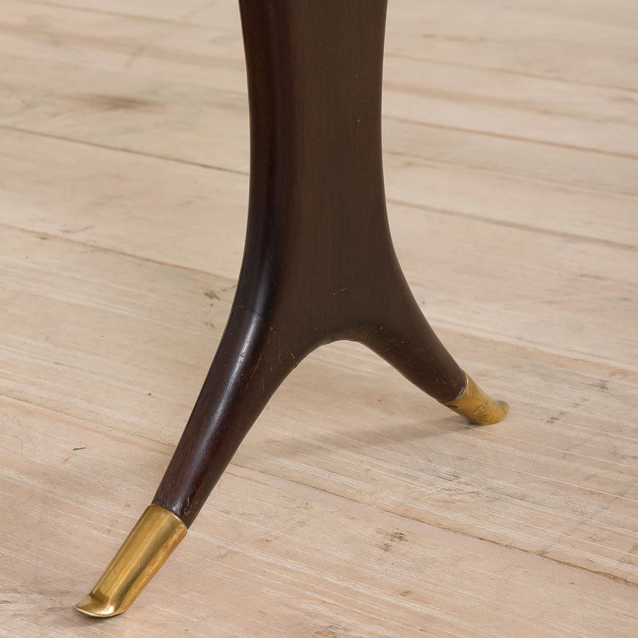 Coffee table in solid mahogany with marble top and brass feet by Guglielmo Ulrich, 50s 1368065