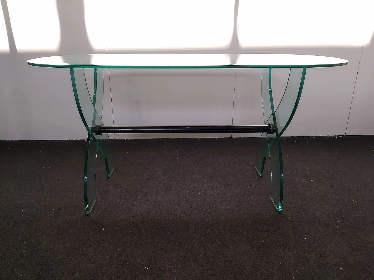 Glass entryway console table, 80s 1368175