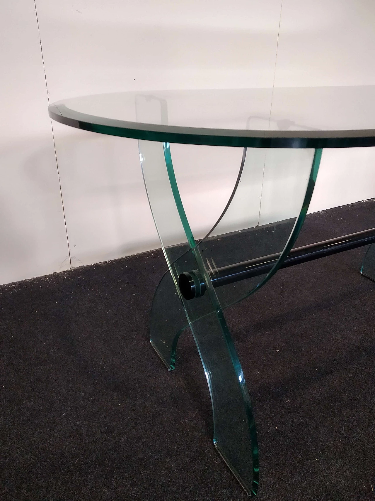 Glass entryway console table, 80s 1368176
