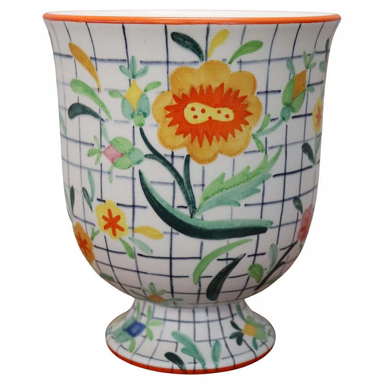 Vaso in ceramica Lenci dipinto a mano, anni '30 1368360