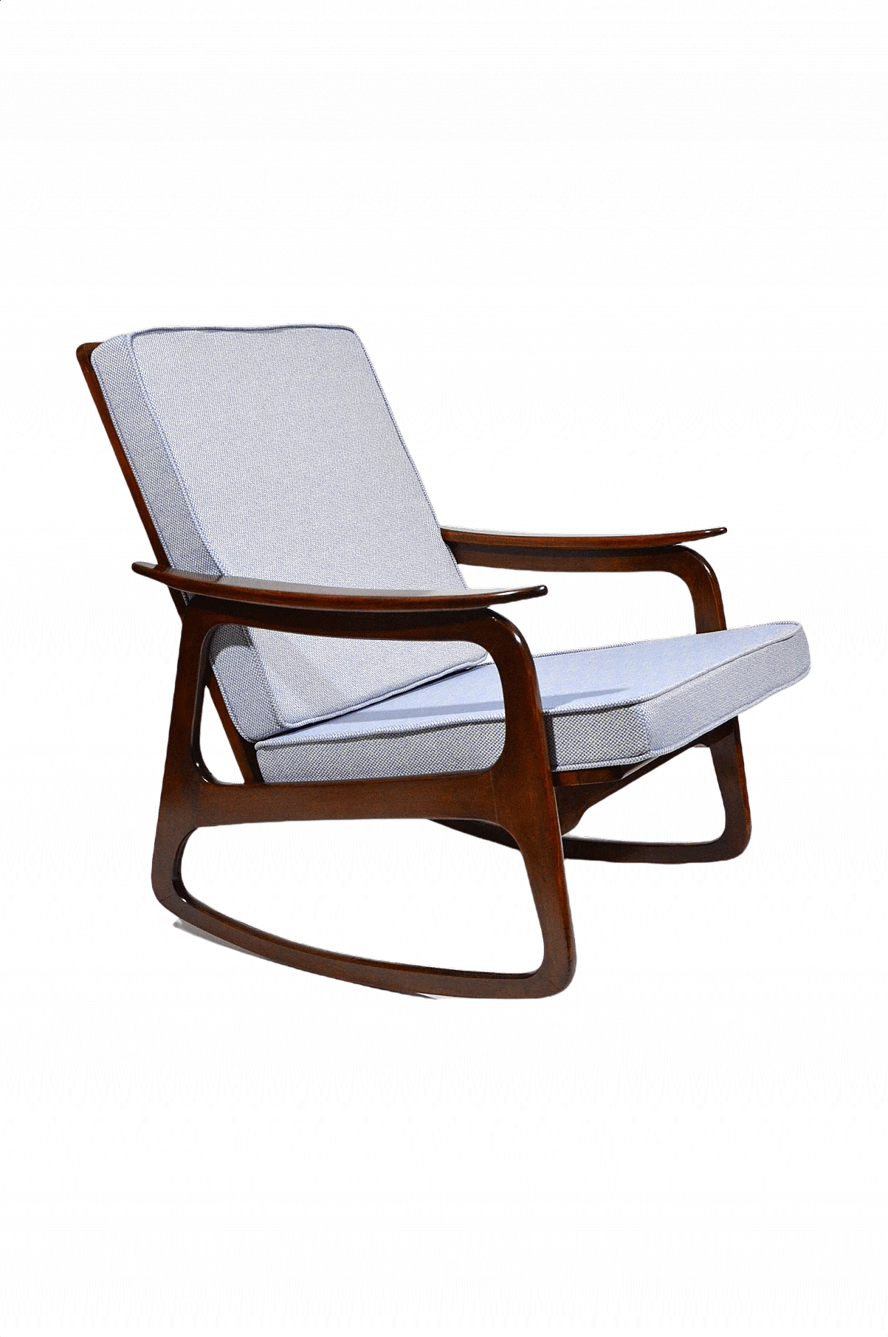 Mid century rocking chair in walnut, 60s 1368600