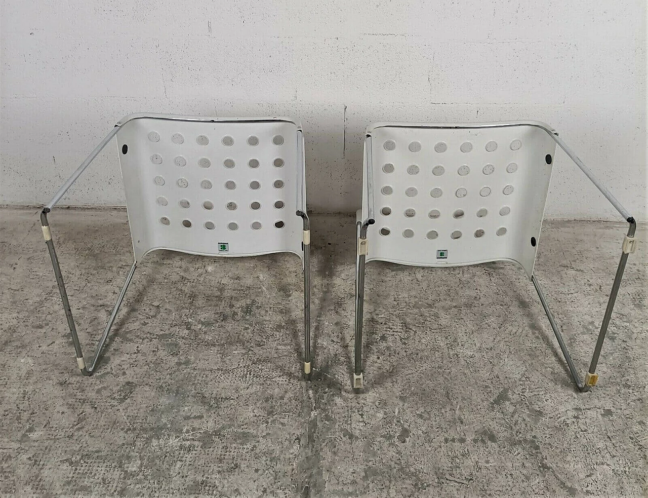 Pair of Omkstak stackable chairs by Rodney Kinsman for Bieffeplast, 1970s 1368615