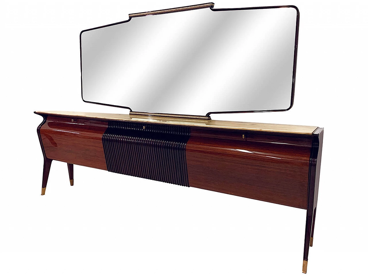 Rosewood sideboard with mirror by Osvaldo Borsani, 1950s 1368674