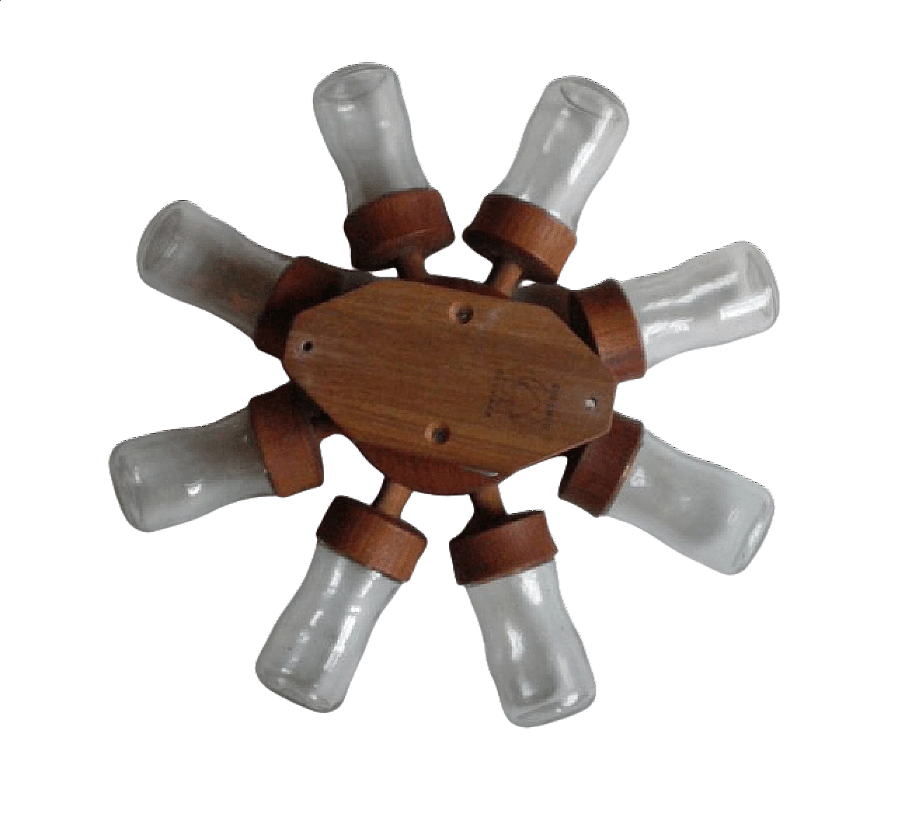 Swivel wall spice rack in teak and glass by Digsmed, 60s 1368760