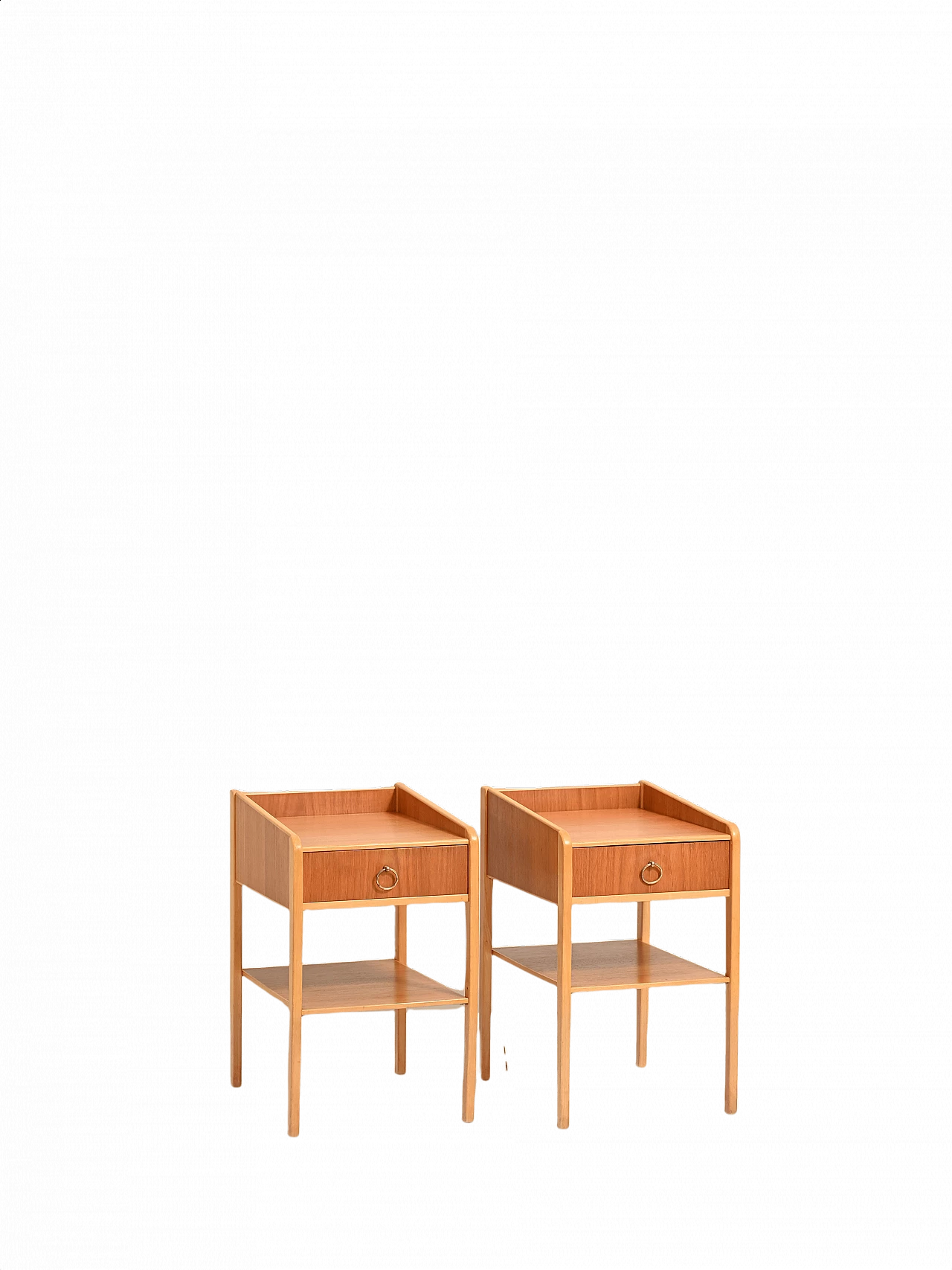 Scandinavian teak bedside cabinets with magazine rack, 1960s 1368787
