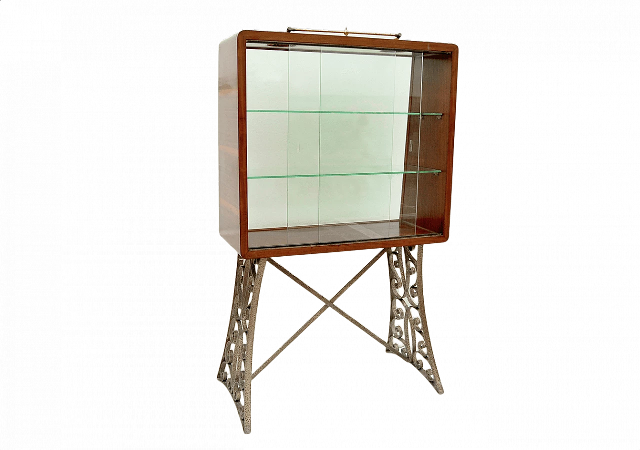 Wood and iron display case, Pier Luigi Colli style, 1950s 1368799