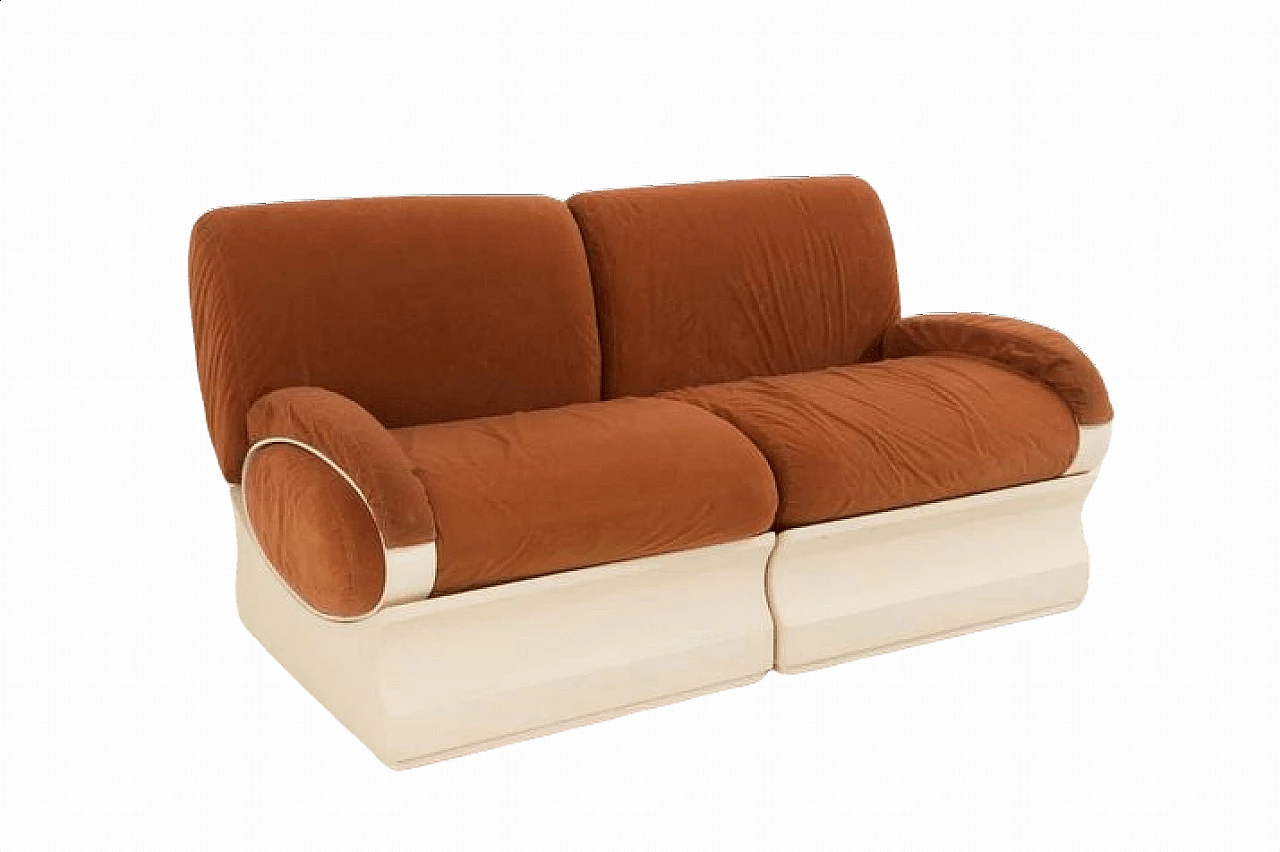 Two-piece alcantara sofa, 1970s 1368837