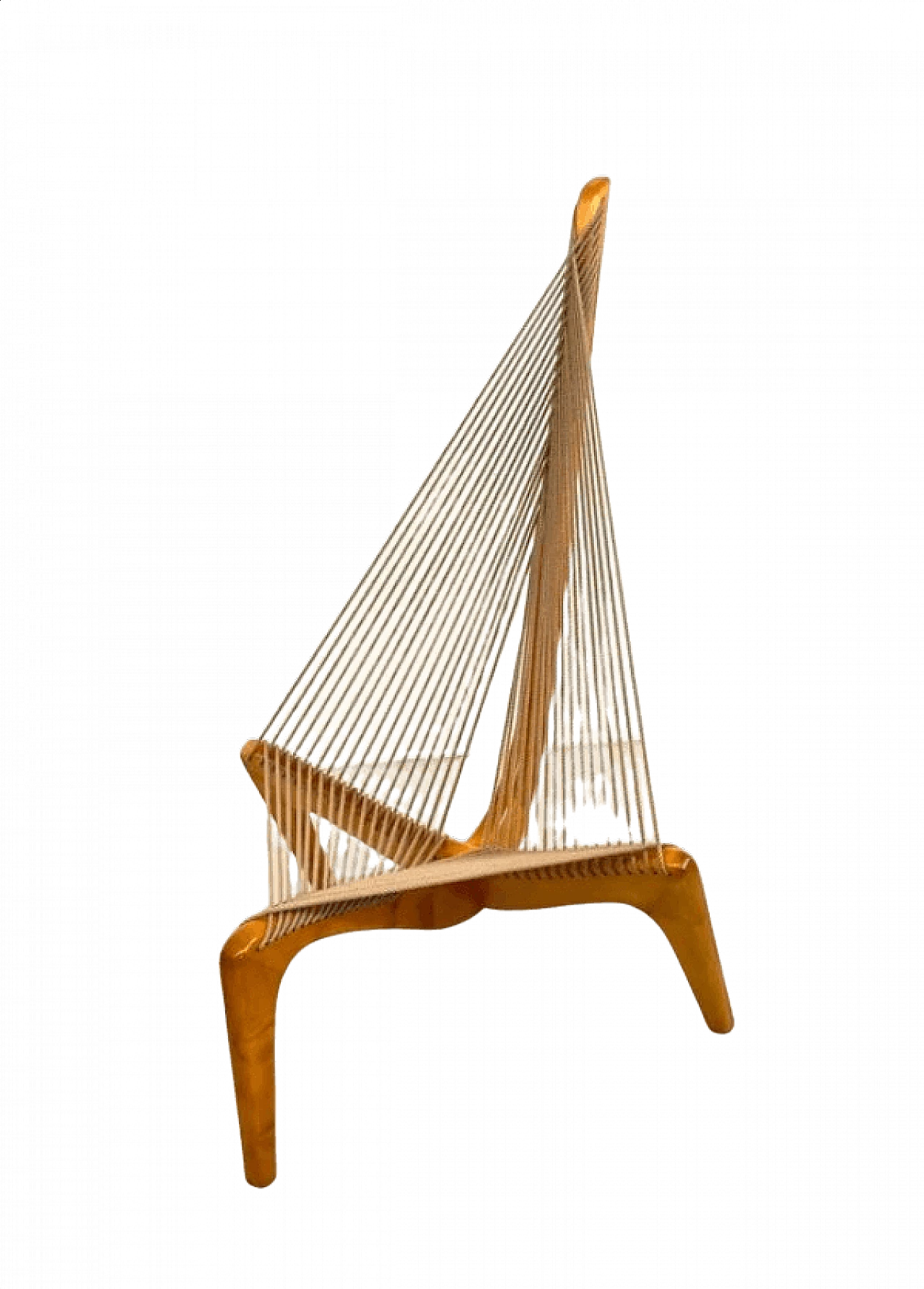 Sedia Harp di Jorgen Hovelskov in legno e corda, anni '60 1368869