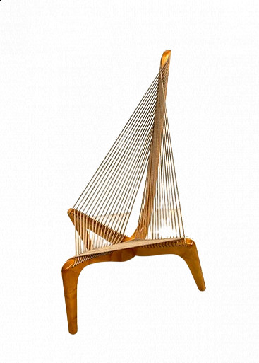 Harp chair by Jorgen Hovelskov in wood and rope, 1960s