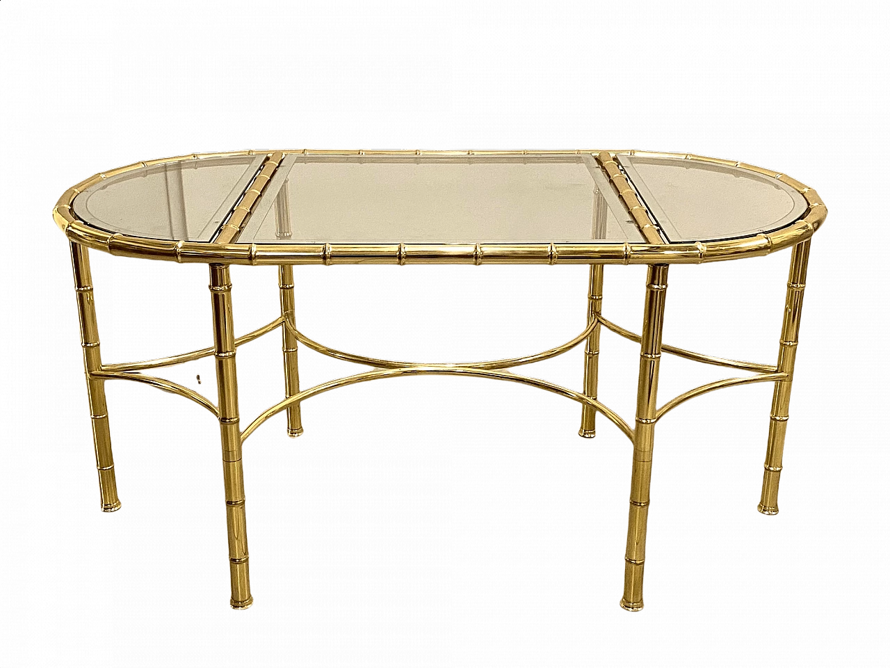 Tavolo in ottone effetto bambù, anni '70 1368896