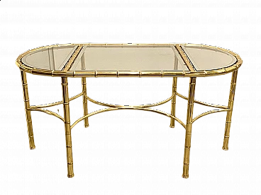 Brass table bamboo effect, 70s
