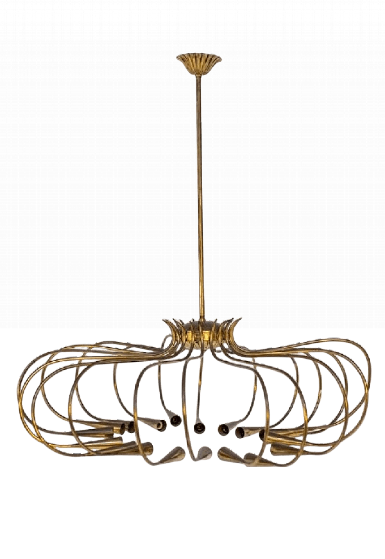Ceiling lamp by Oscar Torlasco for Lumi in brass, 1950s 1368924