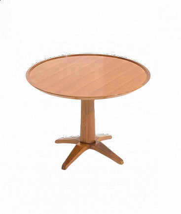 Round walnut coffee table by Franco Albini, 1950s
