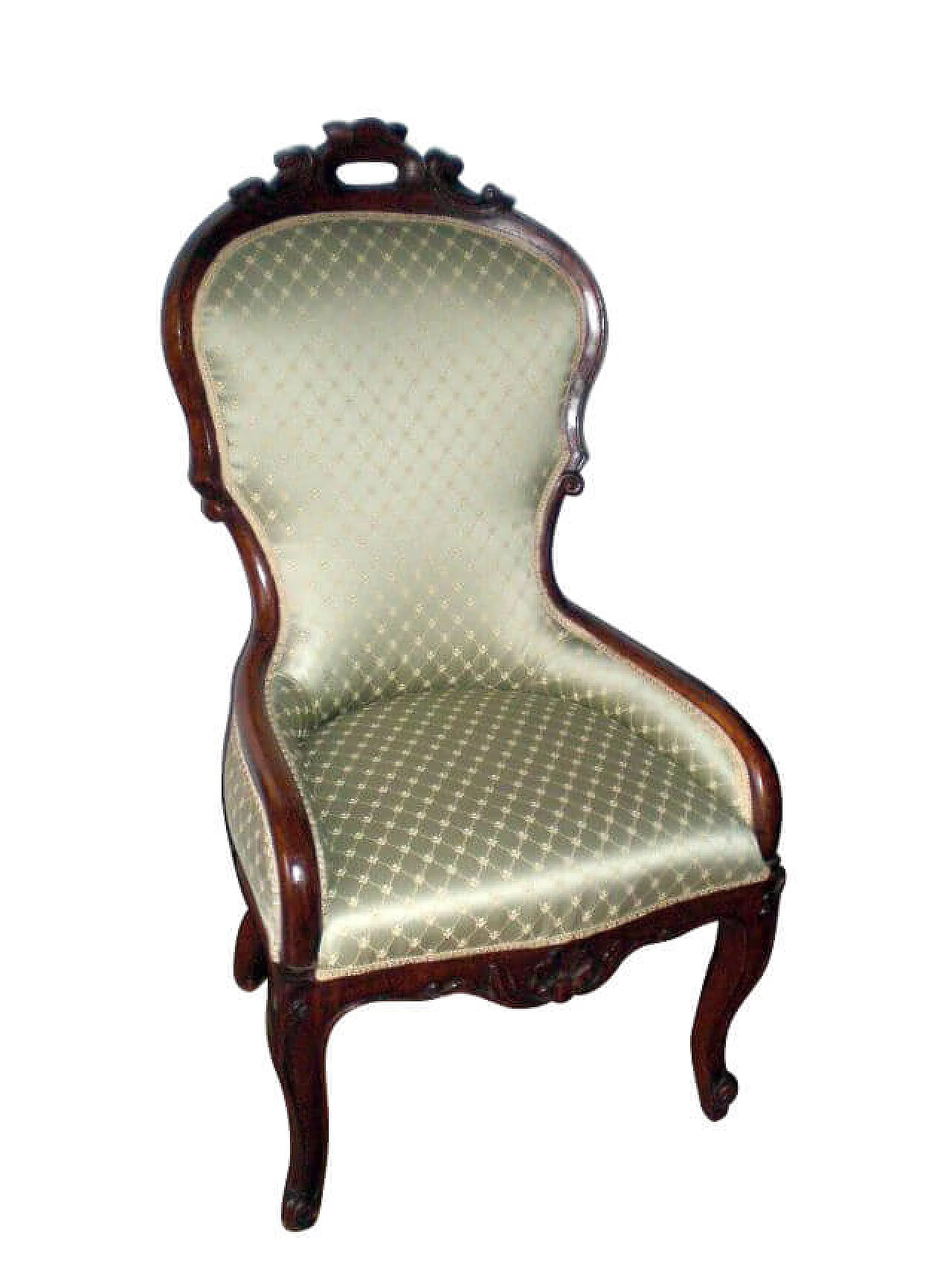 Louis Philippe lounge armchair in walnut and fabric, 19th century 1368941