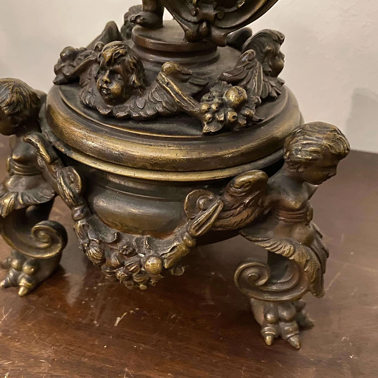 Calamaio in bronzo in stile Art Nouveau di Antonio Pandiani, del '800 1368995