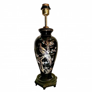 Table lamp in hand-decorated porcelaine de Paris and metal, 20s