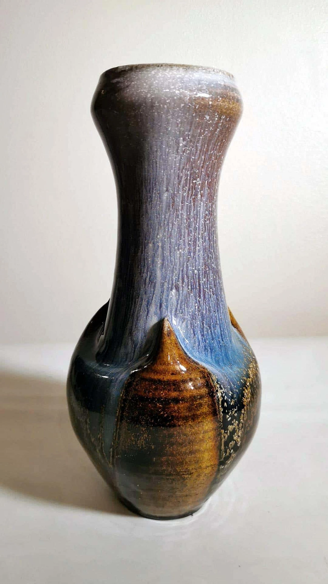 Coppia di vasi in gres porcellanato colorato, anni '70 1369201