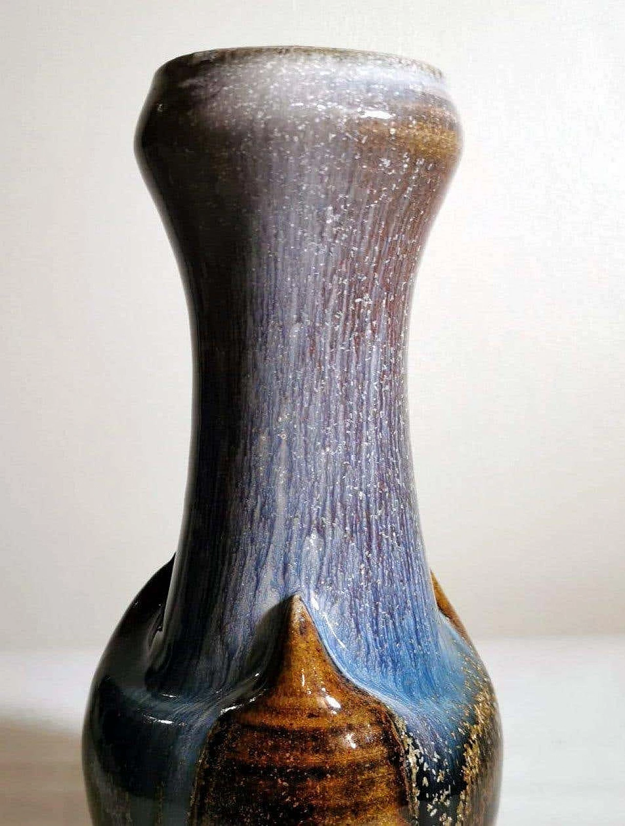 Coppia di vasi in gres porcellanato colorato, anni '70 1369205