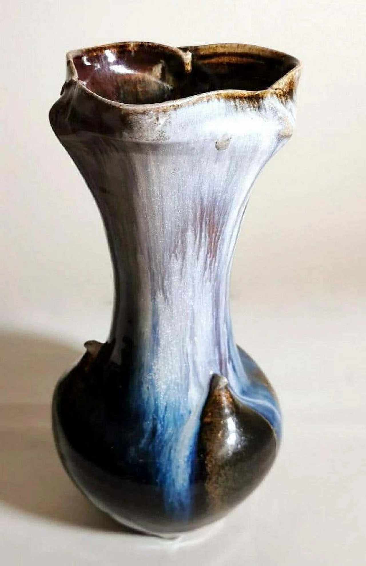 Coppia di vasi in gres porcellanato colorato, anni '70 1369208