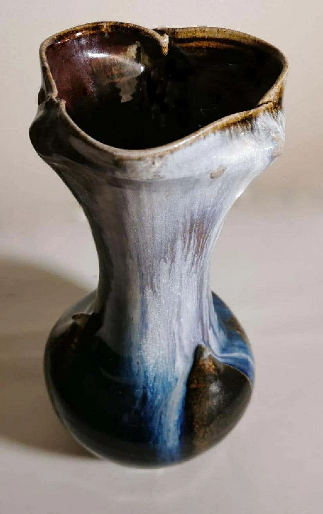 Coppia di vasi in gres porcellanato colorato, anni '70 1369210