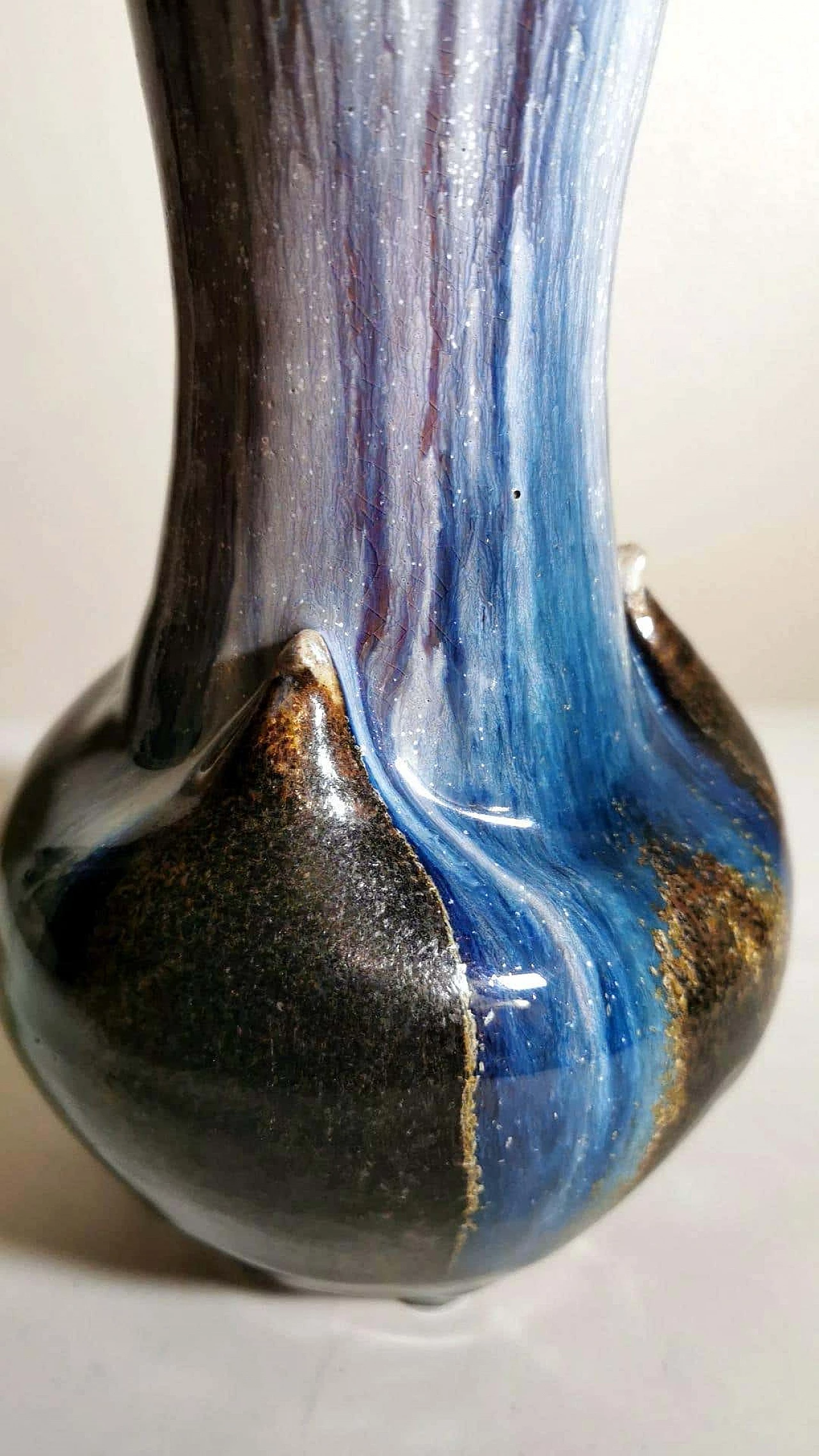 Coppia di vasi in gres porcellanato colorato, anni '70 1369213