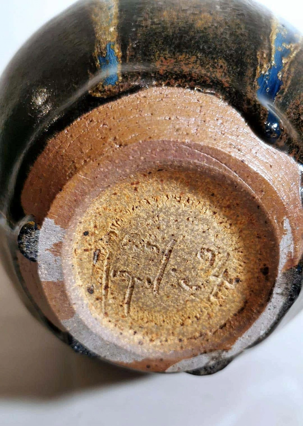 Coppia di vasi in gres porcellanato colorato, anni '70 1369214