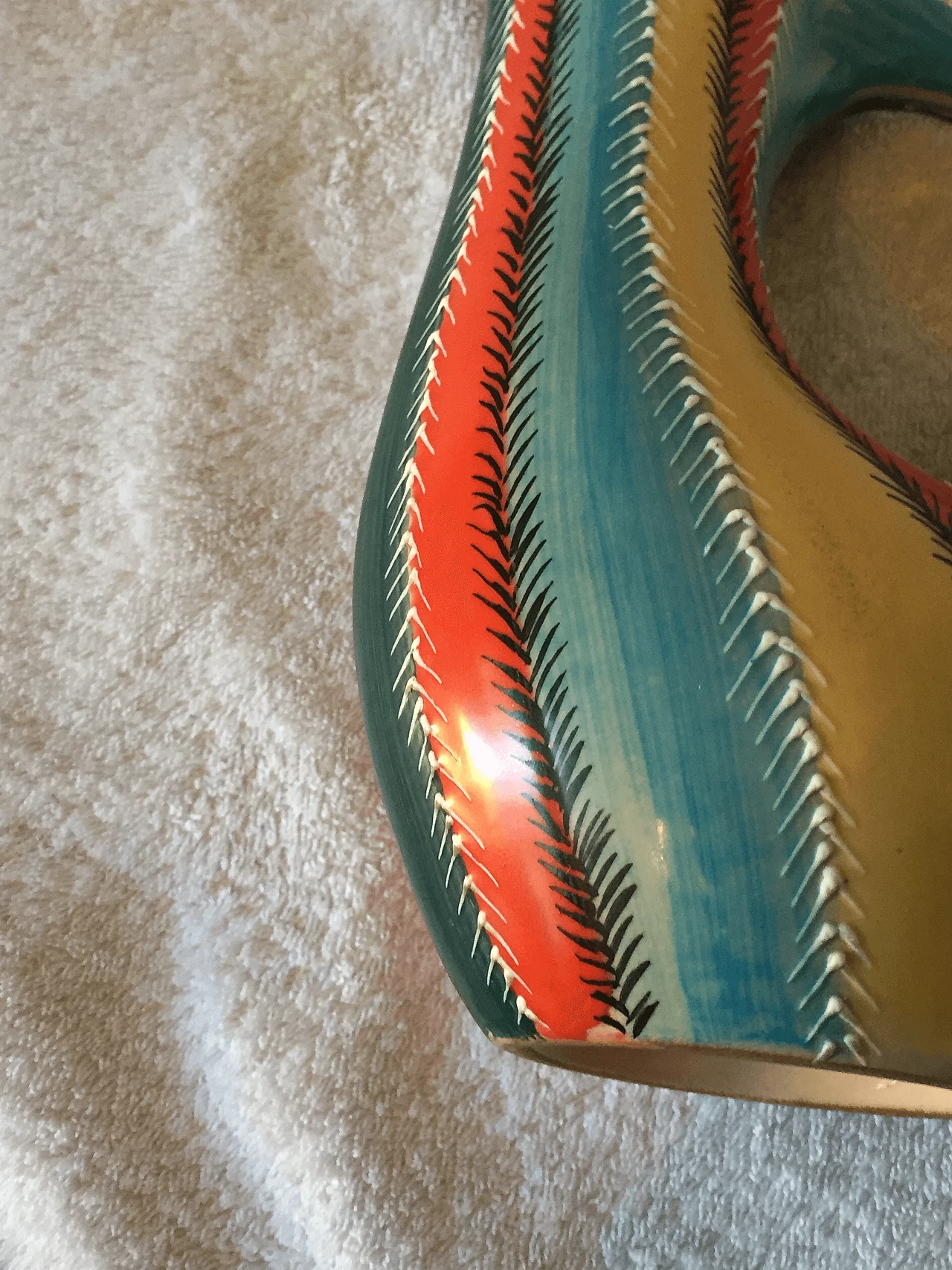 Caraffa in maiolica policroma di Deruta, anni '40 1369277