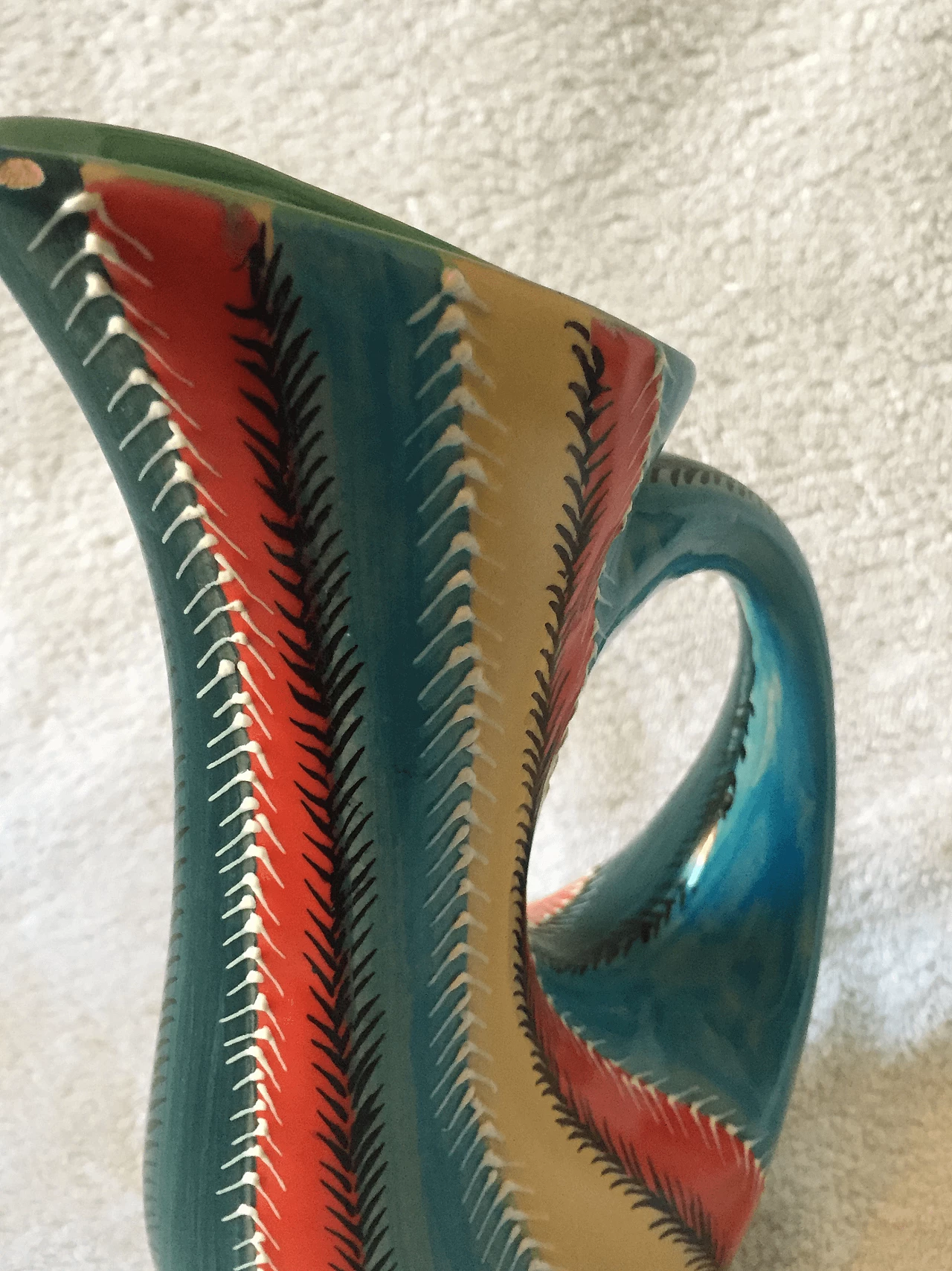 Caraffa in maiolica policroma di Deruta, anni '40 1369283