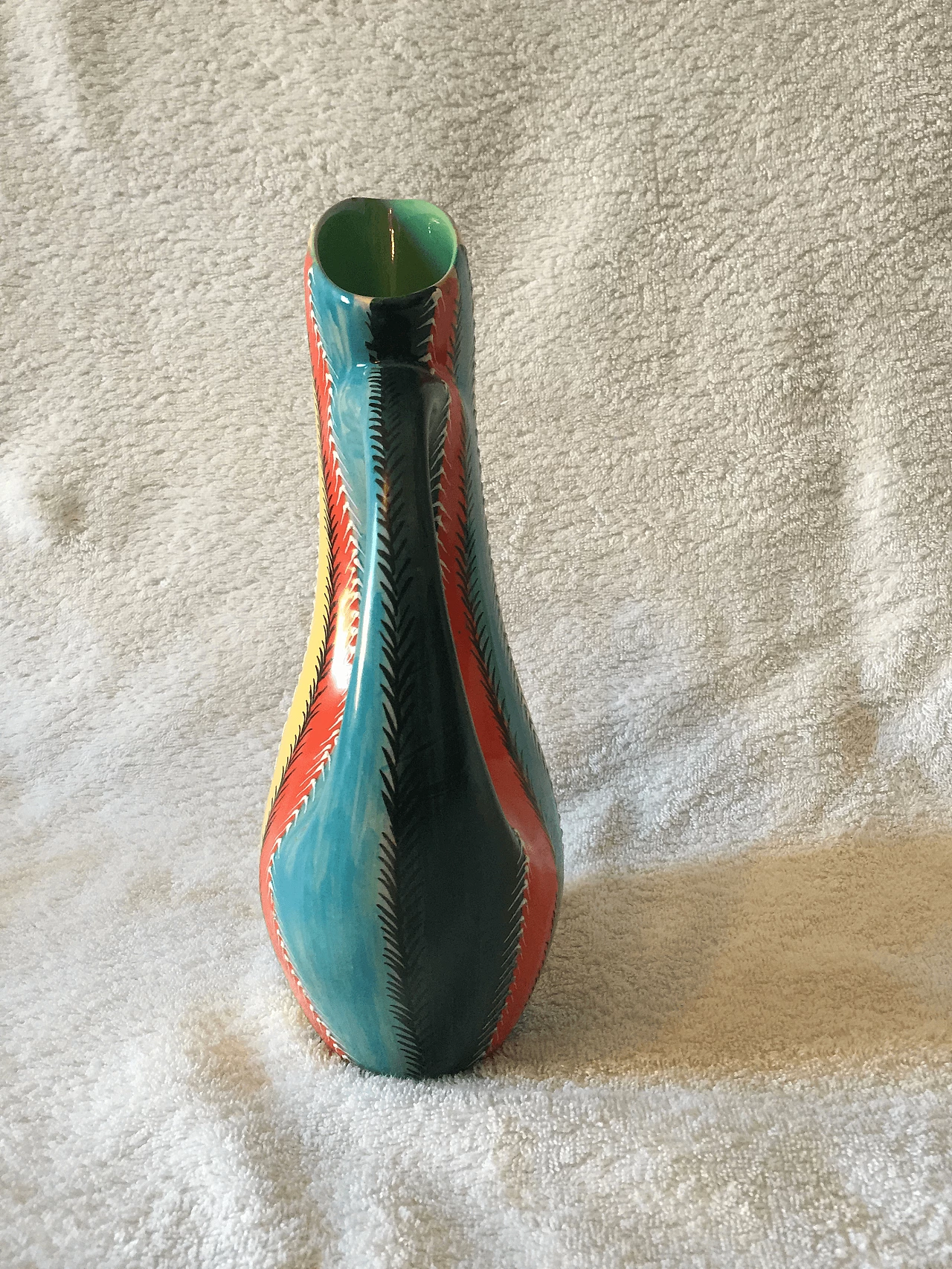 Caraffa in maiolica policroma di Deruta, anni '40 1369284