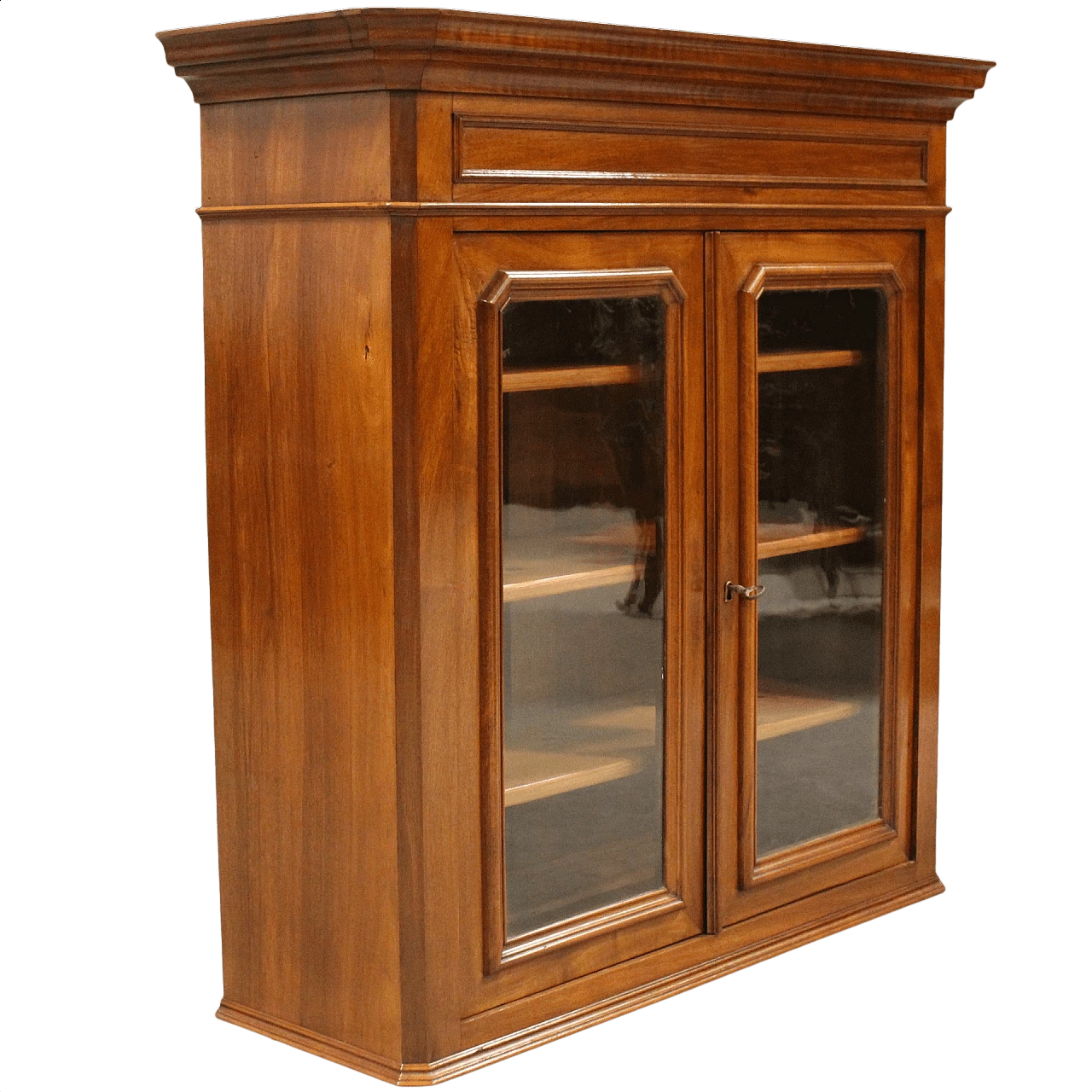 Vetrina pensile Luigi Filippo in noce massello, '800 1369385