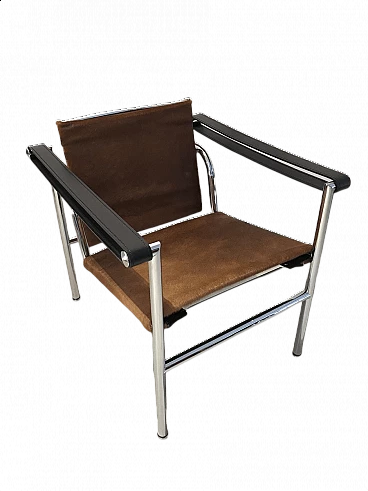 LC1 armchair in chrome-plated steel and cowhide by Le Corbusier for Cassina, 70s
