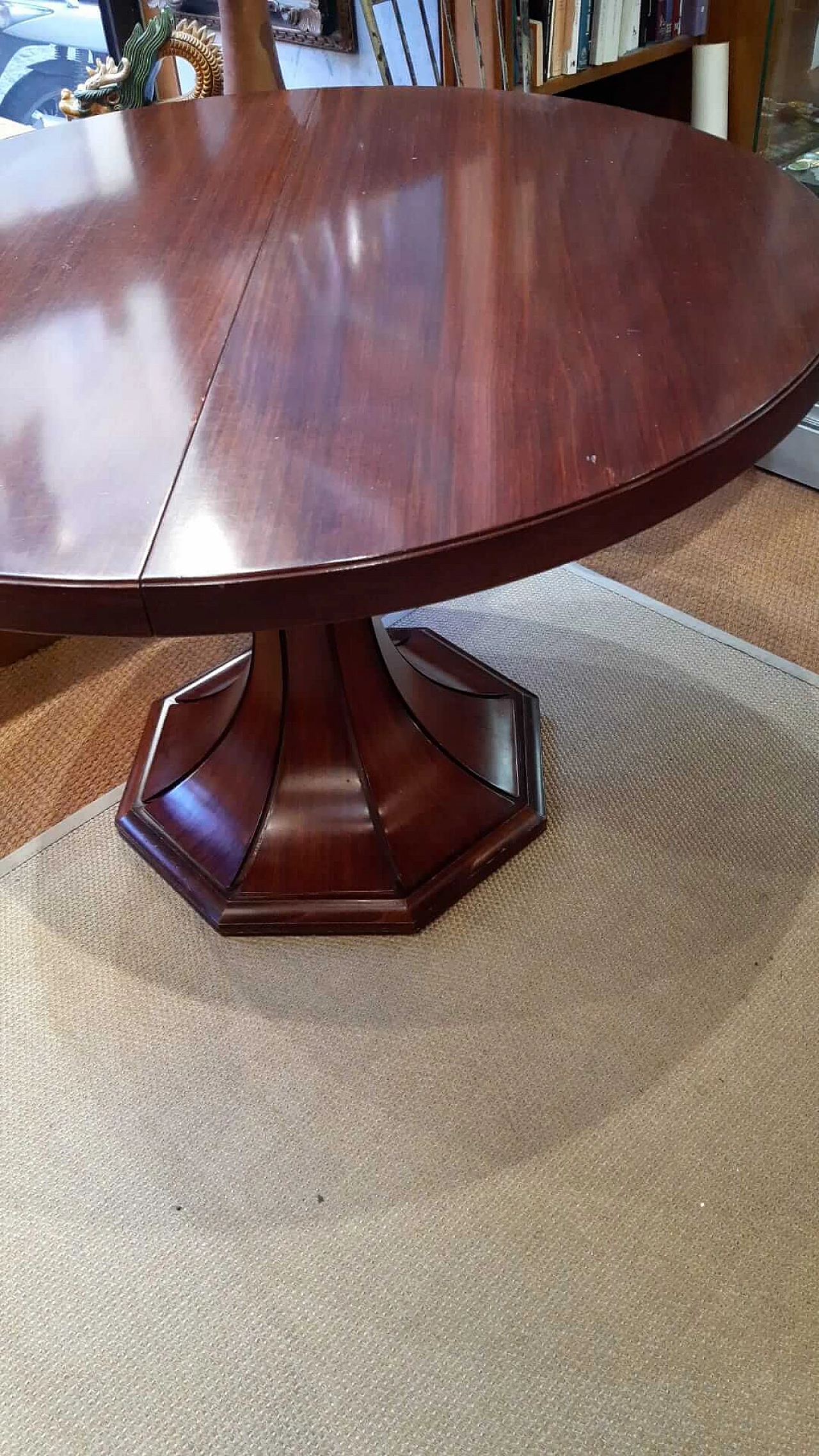 Extendable round table in Art Deco style in rosewood, 30s 1369639