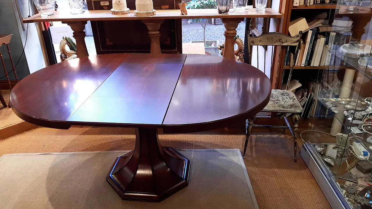Extendable round table in Art Deco style in rosewood, 30s 1369640
