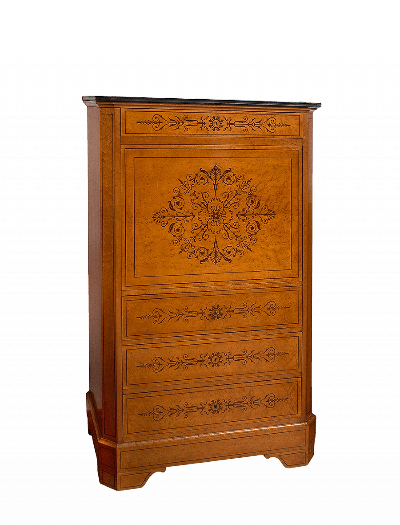 Secretaires francese Carlo X con piano in marmo nero, '800 1369715