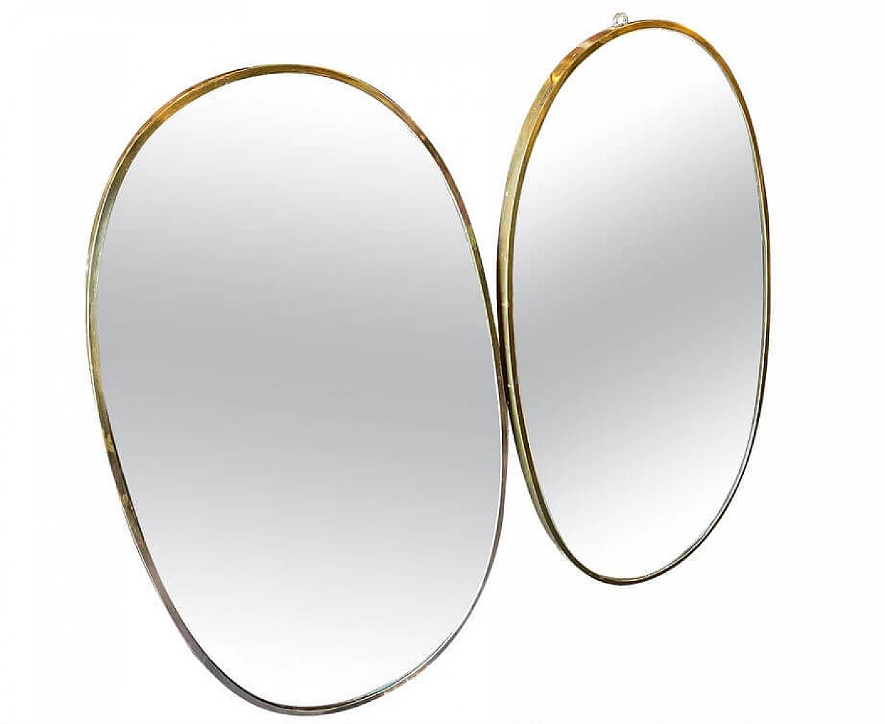 Pair of oval brass wall mirrors by Giò Ponti, 1960s 1369853