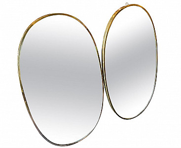 Pair of oval brass wall mirrors by Giò Ponti, 1960s