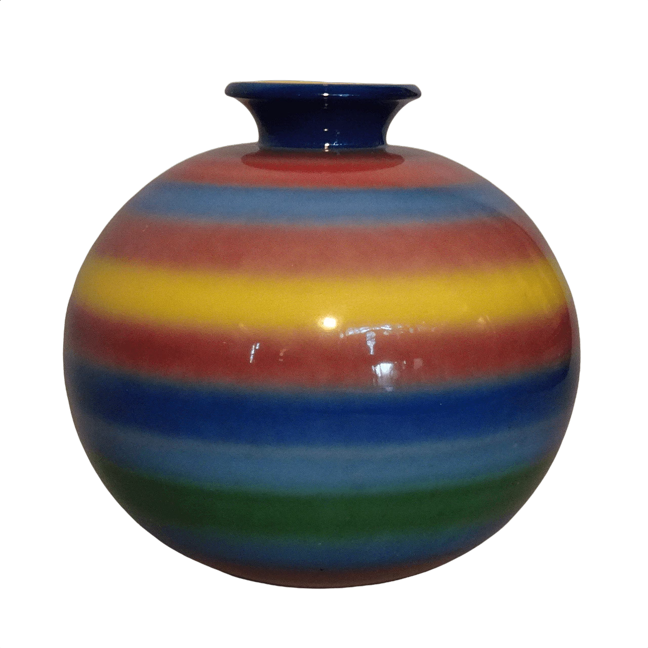 Vaso in ceramica arcobaleno di Andrea Galvani, anni '30 1370283