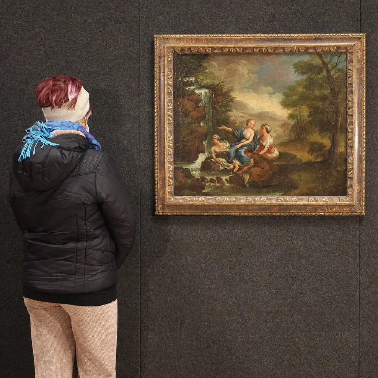 Il bagno di Diana, dipinto veneto olio su tela, '700 1370339