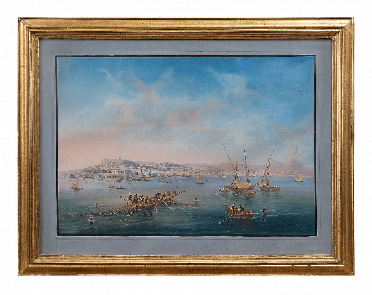 Gouache painting depicting a view of Naples, 19th century 1370341