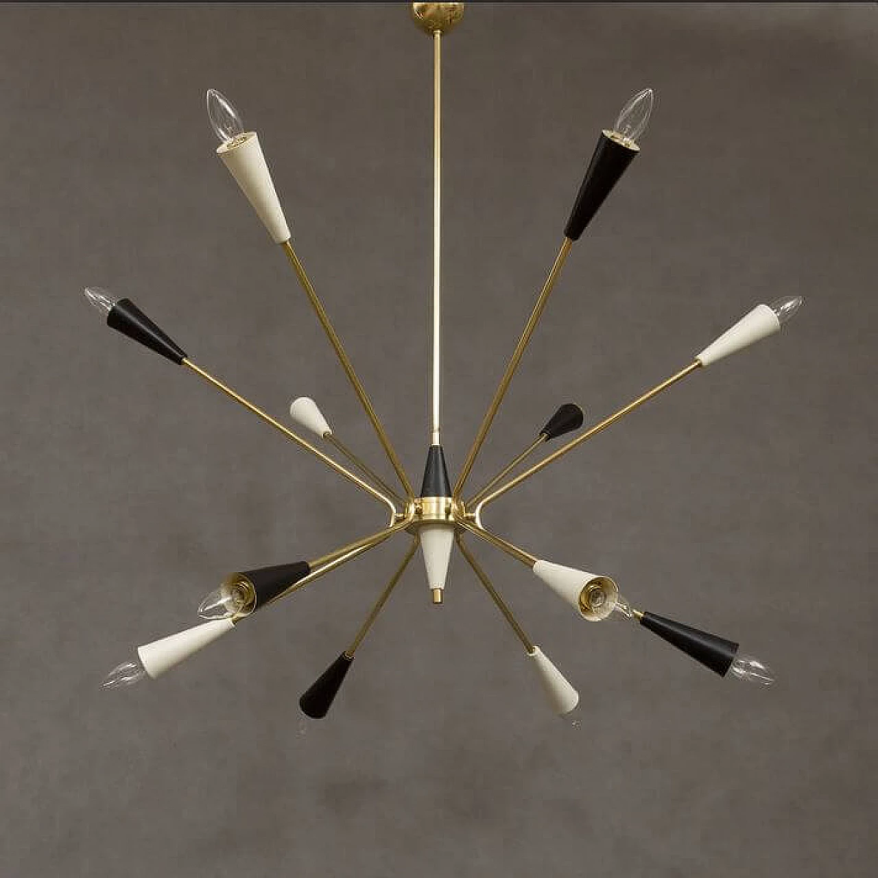 Sputnik brass ceiling lamp, 1960s 1370579