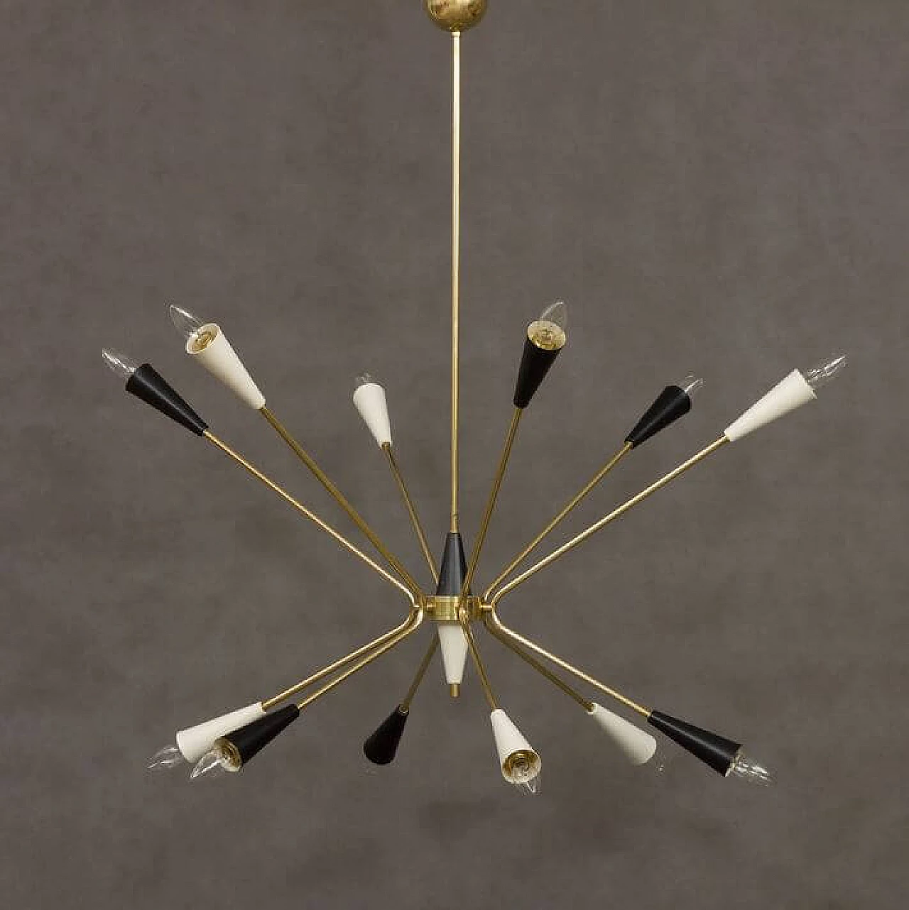 Sputnik brass ceiling lamp, 1960s 1370580