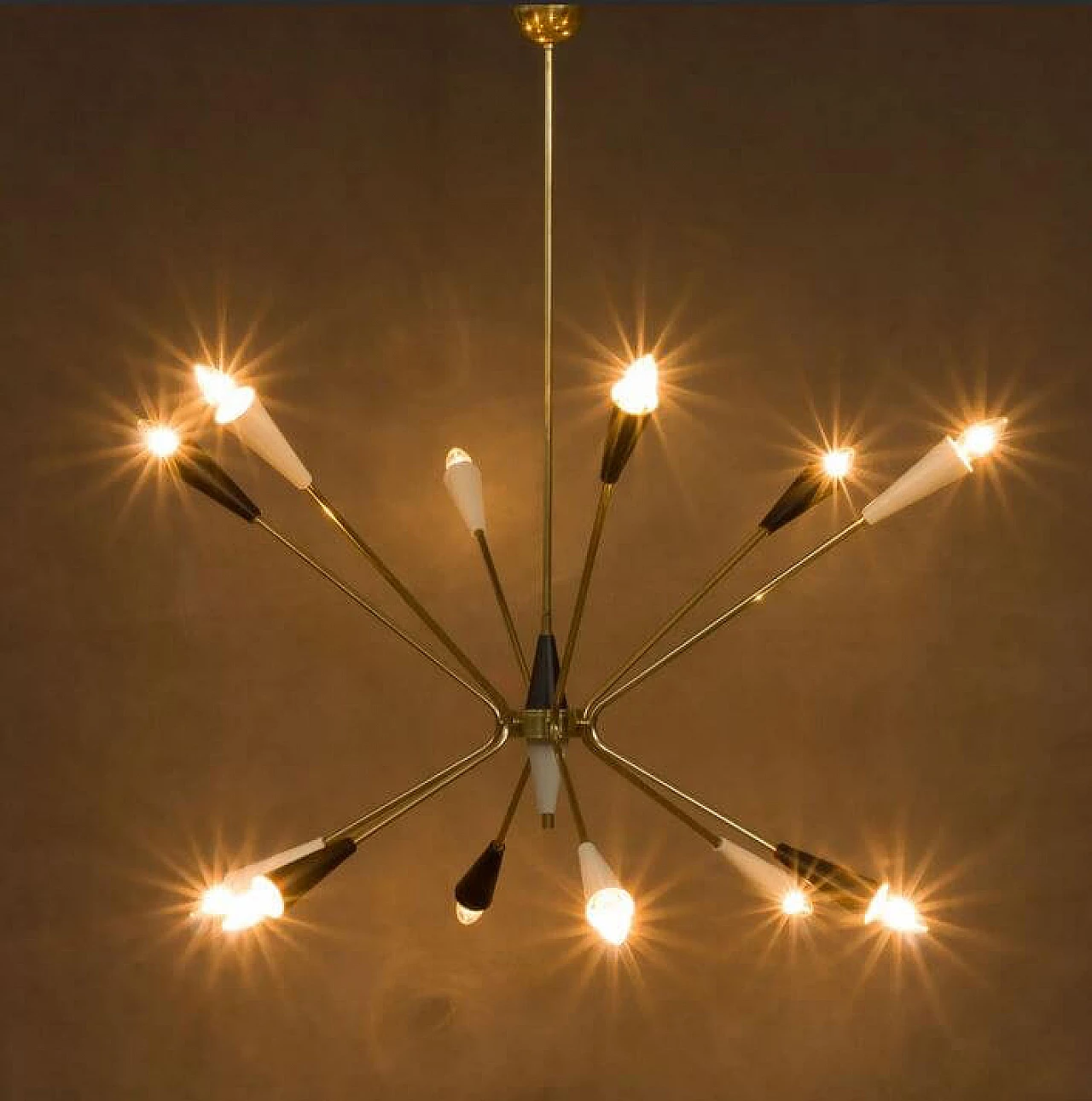 Sputnik brass ceiling lamp, 1960s 1370582