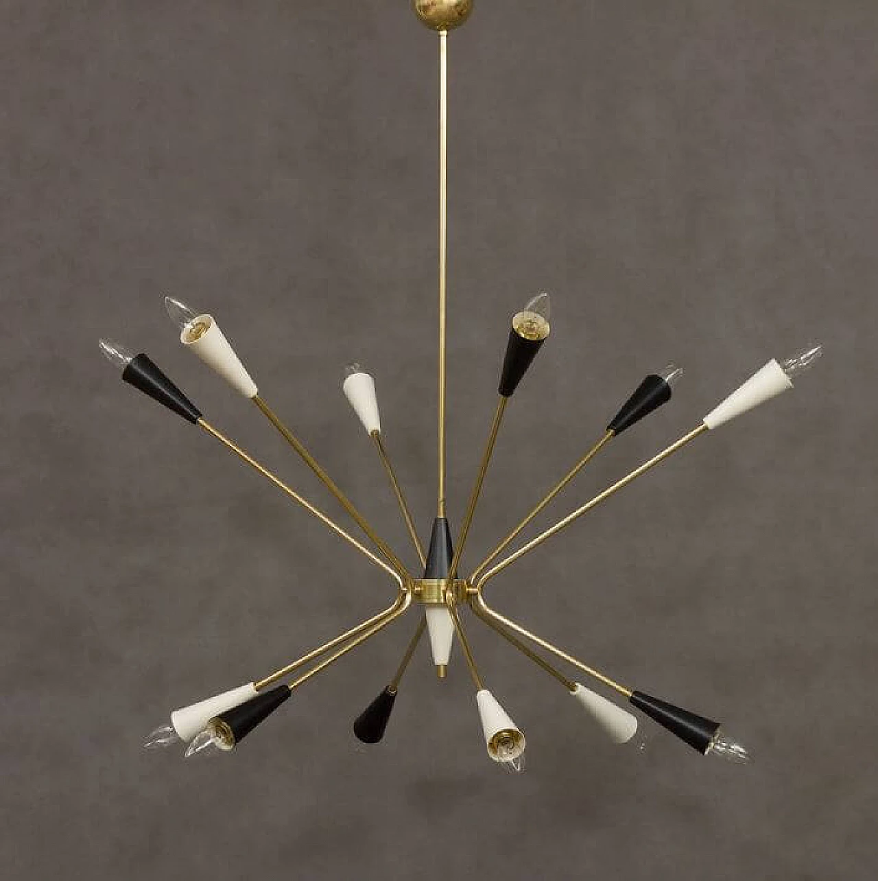 Sputnik brass ceiling lamp, 1960s 1370585