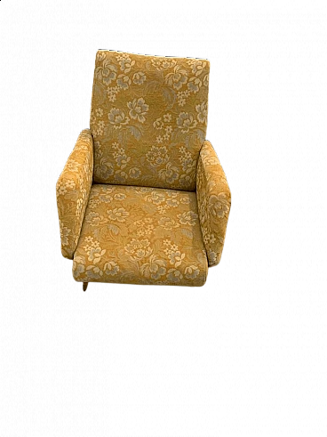 Recliner armchair with flower pattern, 1950s