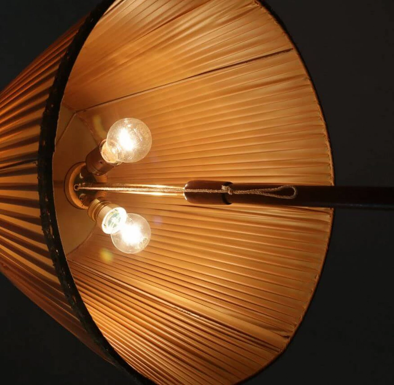 Floor lamp with fabric shade, 1940s 1370888
