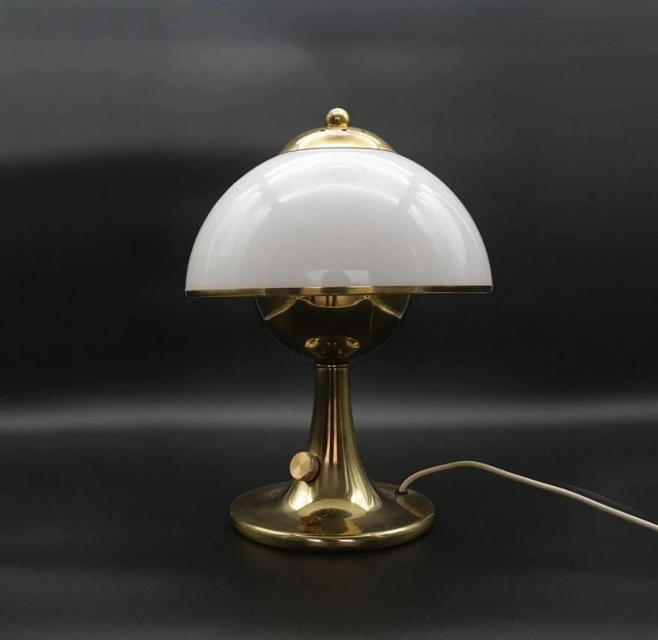 Lampada da tavolo alogena in vetro, anni '70 1370927