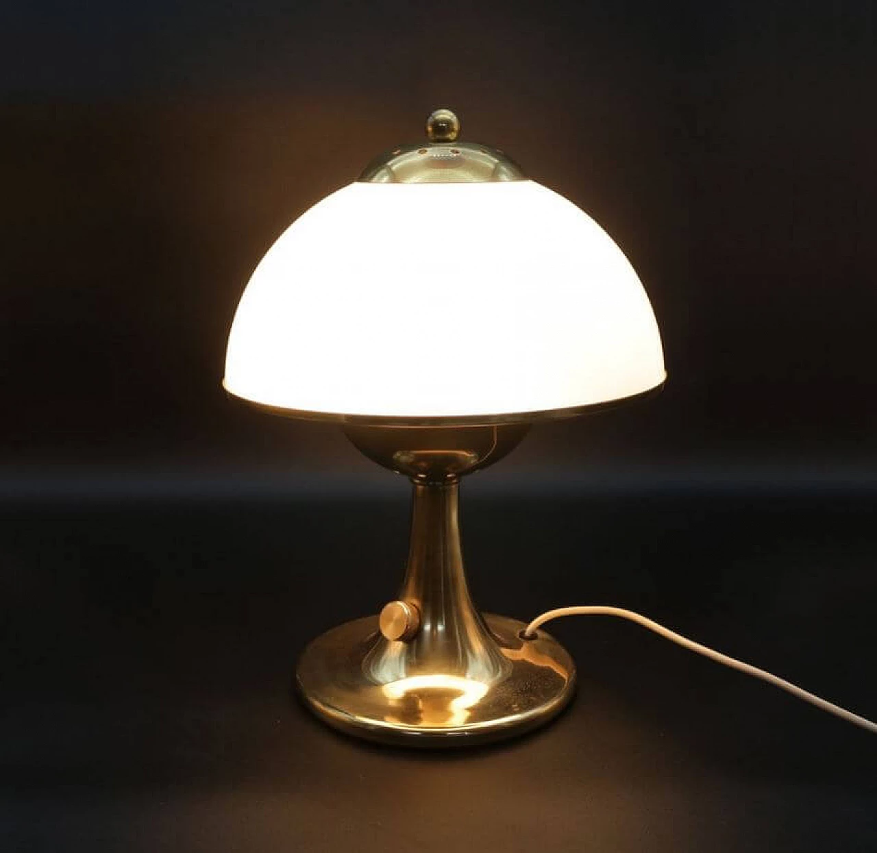 Lampada da tavolo alogena in vetro, anni '70 1370929