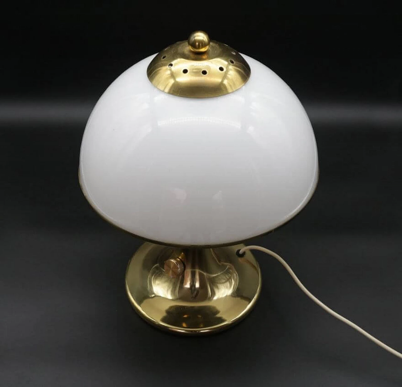 Lampada da tavolo alogena in vetro, anni '70 1370932