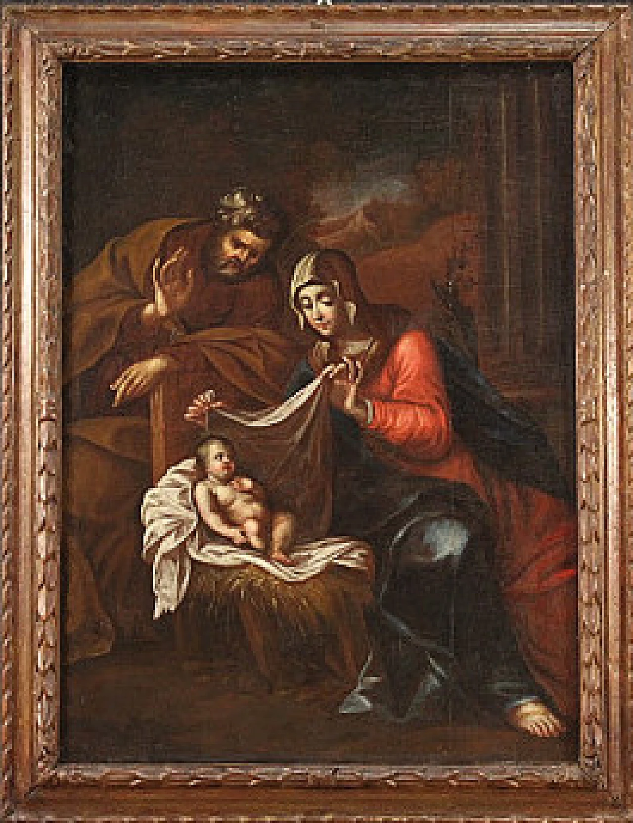 Sacra Famiglia, dipinto di scuola emiliana olio su tela, '700 1370939