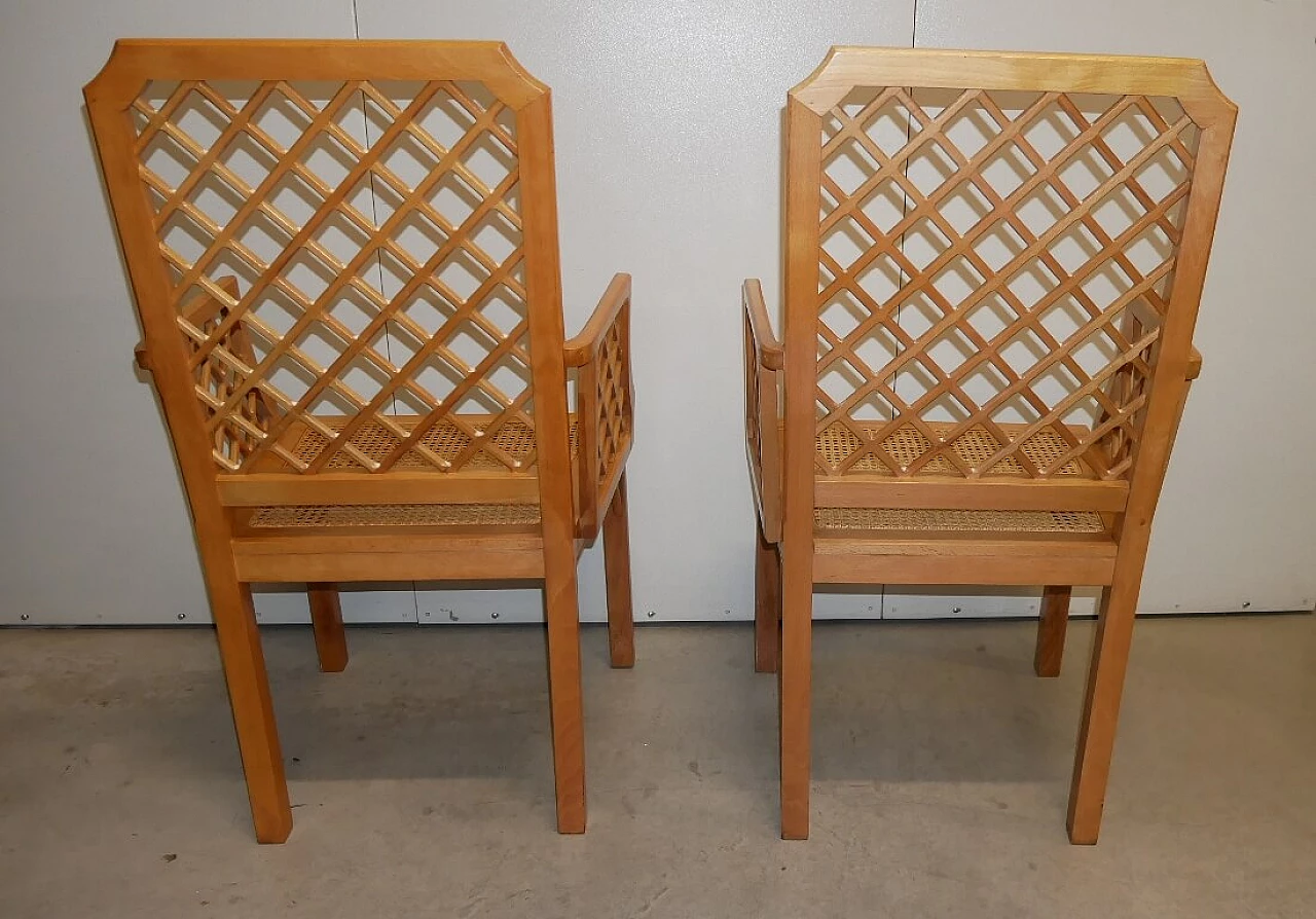 Pair of beech armchairs in colonial style, 60s 1370967